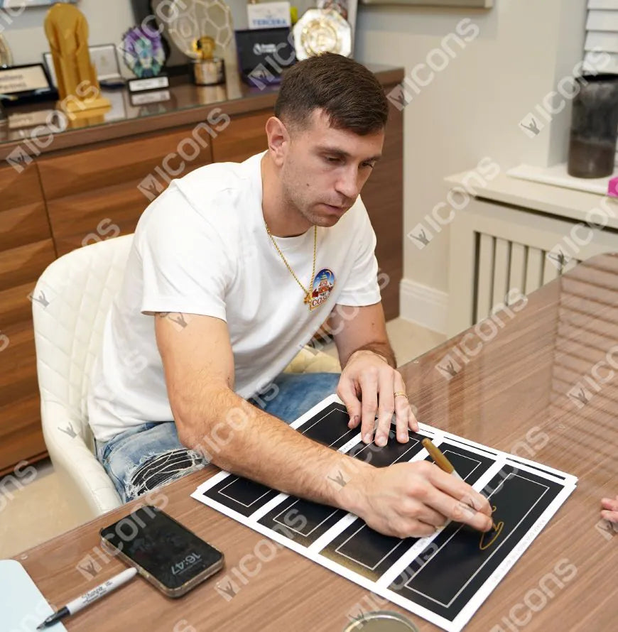 Emiliano Martinez Official Ballon d'Or™ Signed Plaque and Photo Frame- Signed In Gold: 2024 Yachine Trophy Winner