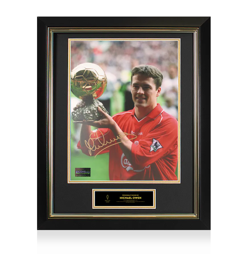 Michael Owen Official Ballon d'Or™ Signed Liverpool Photo: 2001 Ballon d'Or Winner