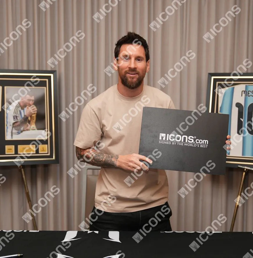 Lionel Messi Official Ballon d'Or™ Back Signed and Hero Framed Argentina 2026 Authentic Home Shirt