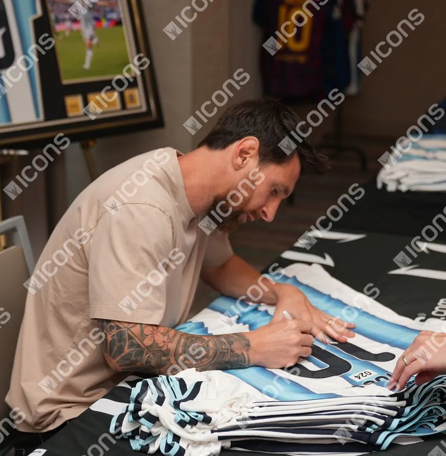 Lionel Messi Official Ballon d'Or™ Back Signed and Hero Framed Argentina 2026 Authentic Home Shirt