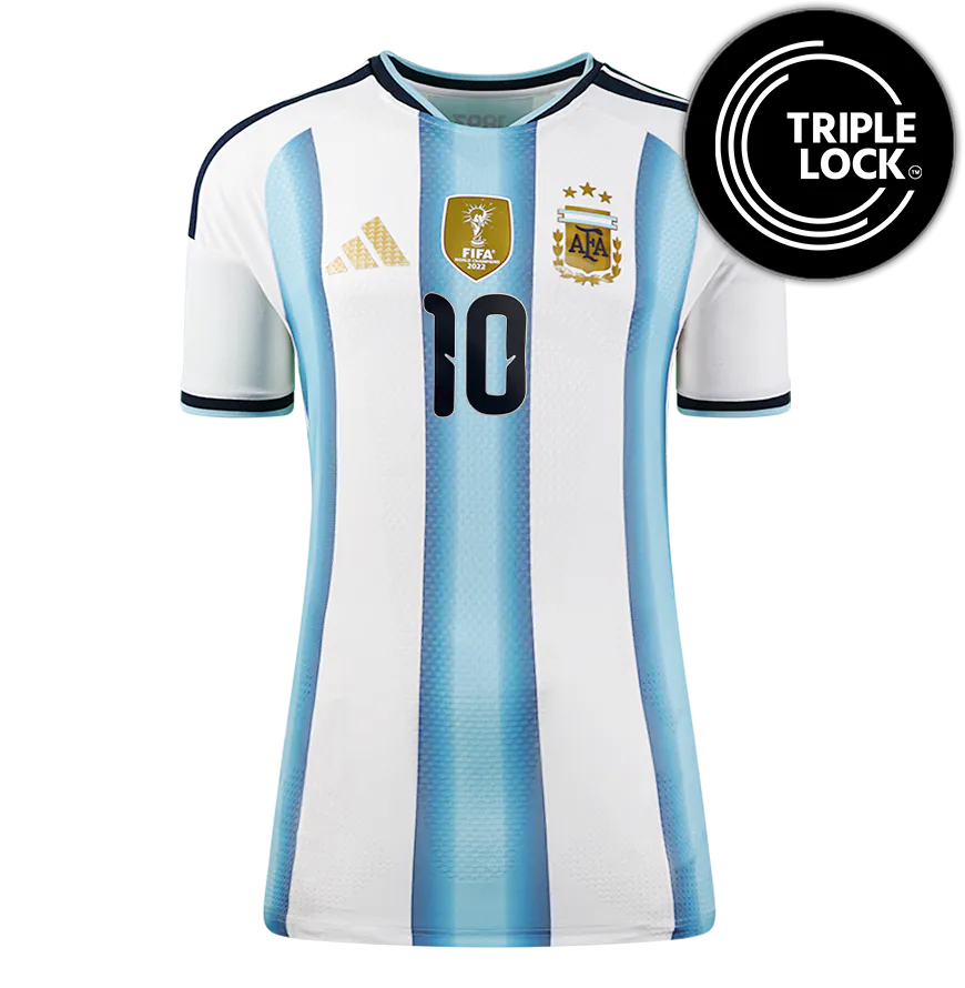 Lionel Messi Official Ballon d'Or™ Back Signed and Hero Framed Argentina 2026 Authentic Home Shirt