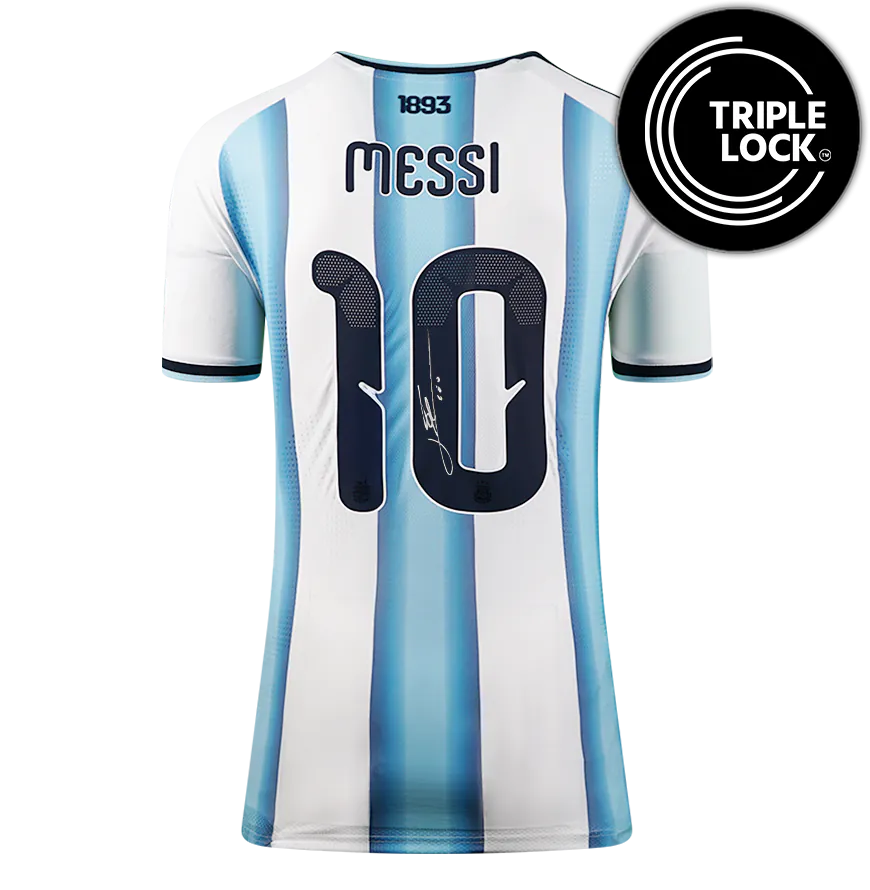 Lionel Messi Official Ballon d'Or™ Back Signed and Hero Framed Argentina 2026 Authentic Home Shirt